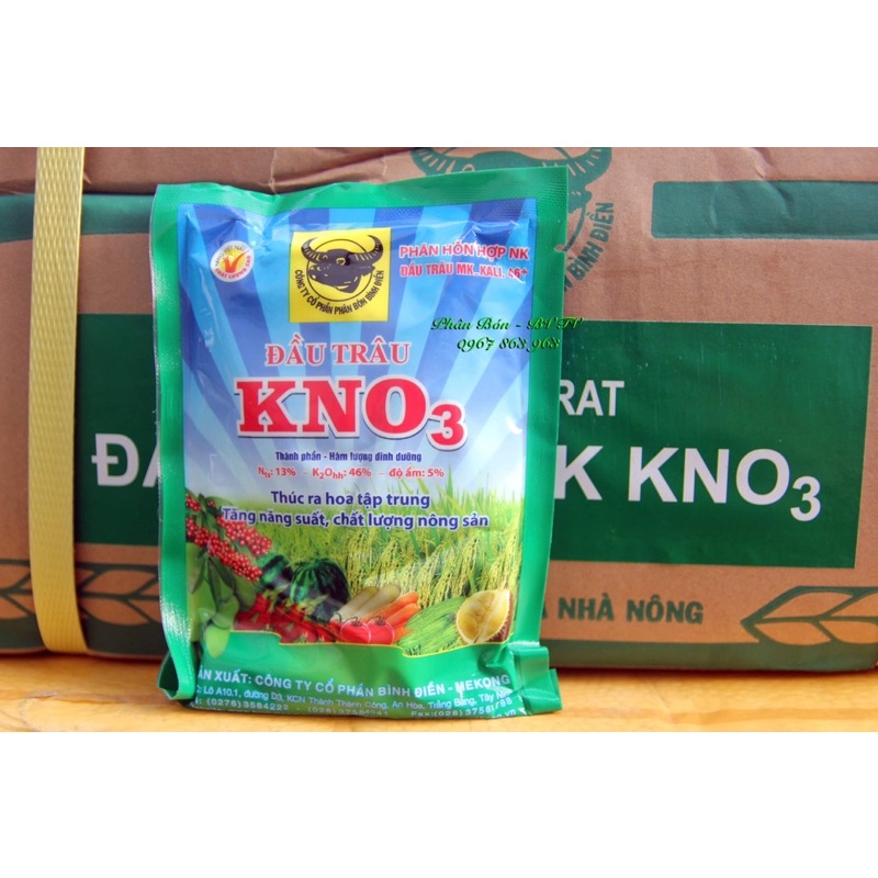 Phân bón lá cao cấp Đầu Trâu kali KNO3 , Kích thích ra hoa nhiều hoa tập trung.