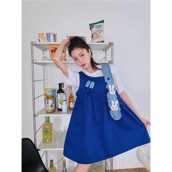 ✨💕Đầm baby doll kèm dây thỏ siêu xinh