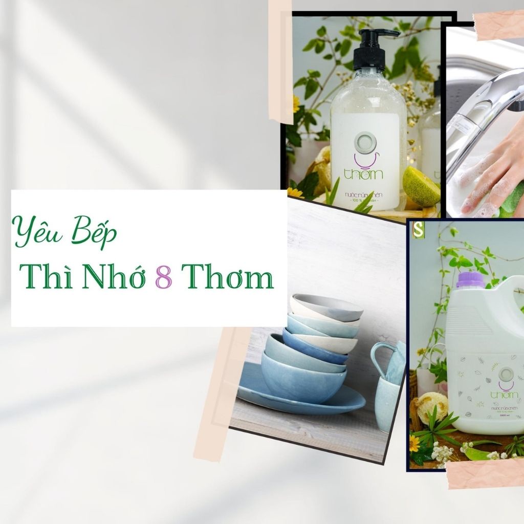 Nước rửa chén Tiệm Thảo Dược Xanh nước rửa bát hữu cơ an toàn cho bé, không khô da