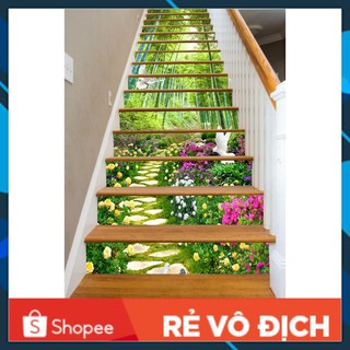 [HOT] Bộ Tranh lụa 3D 10 bậc trang trí cầu thang (Có kèm keo dán)