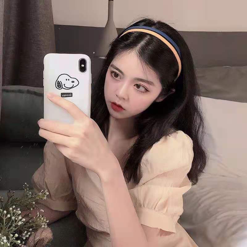 Băng Đô Cài Tóc Màu Trơn Đơn Giản Cho Nữ