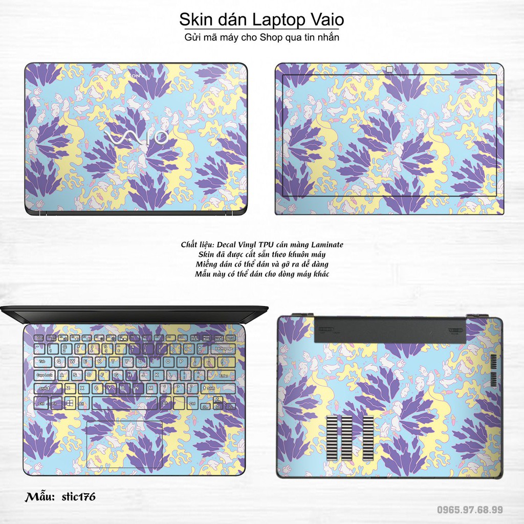 Skin dán Laptop Sony Vaio in hình Hoa văn sticker nhiều mẫu 29 (inbox mã máy cho Shop)