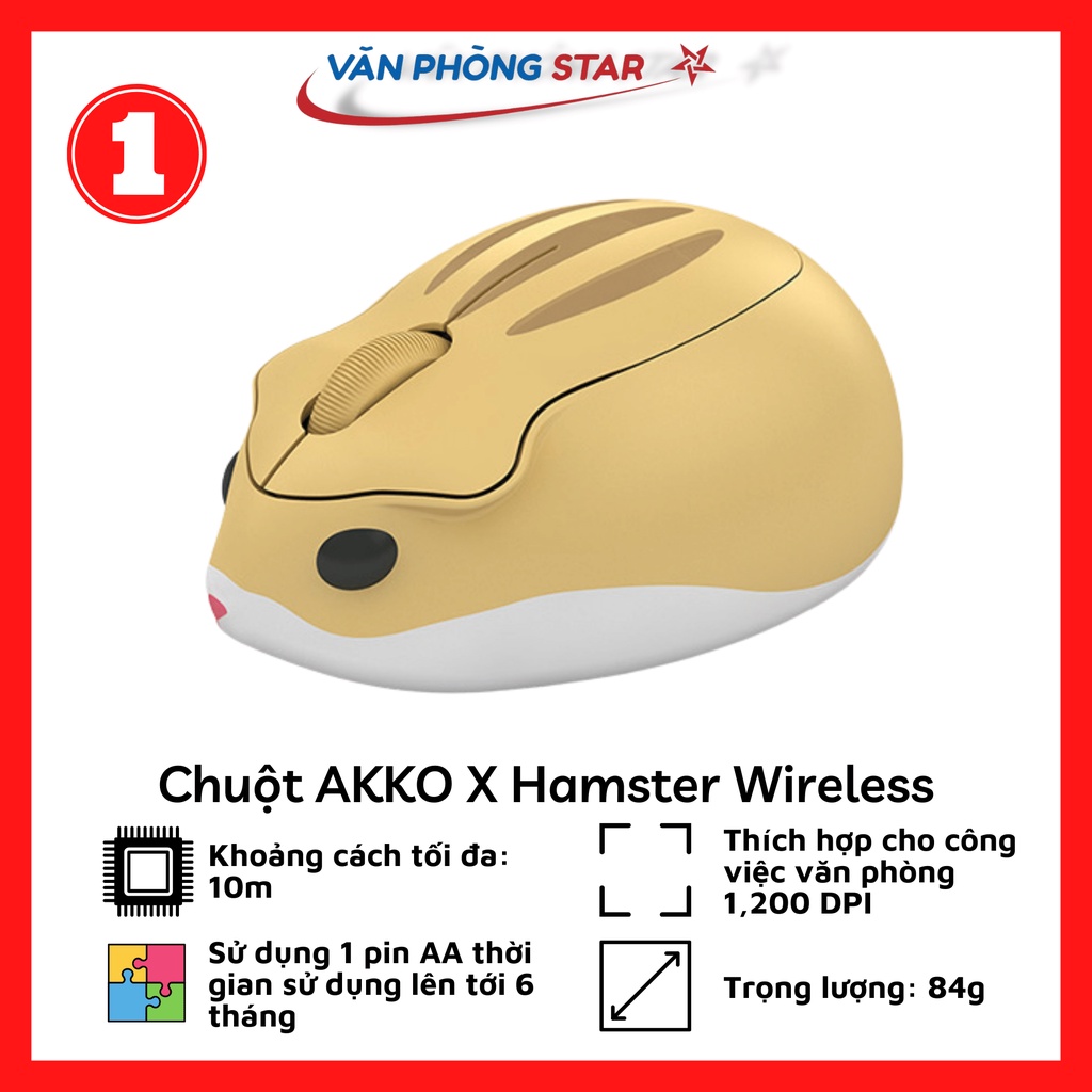 Chuột AKKO X Hamster Wireless chính hãng