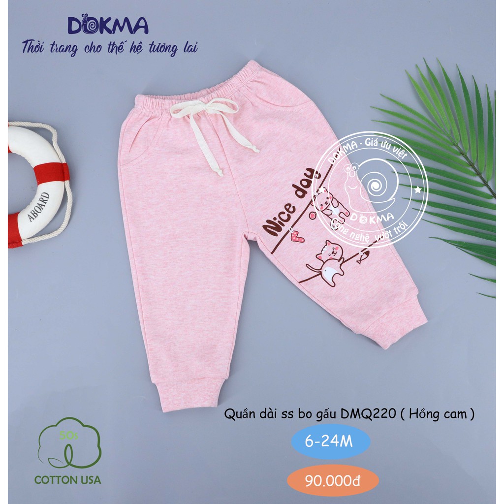 Dokma - Quần dài bo gấu BT+BG 6-24M DMQ220