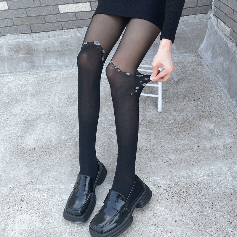 Youyo Vớ Cao Qua Gối Họa Tiết Hoa Lolita Nhật Bản Cổ Điển Cho Nữ Đi Club Đêm