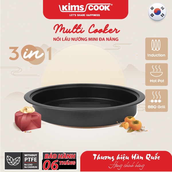 Nồi lẩu nướng mini đa năng 3 trong 1 Kims Cook