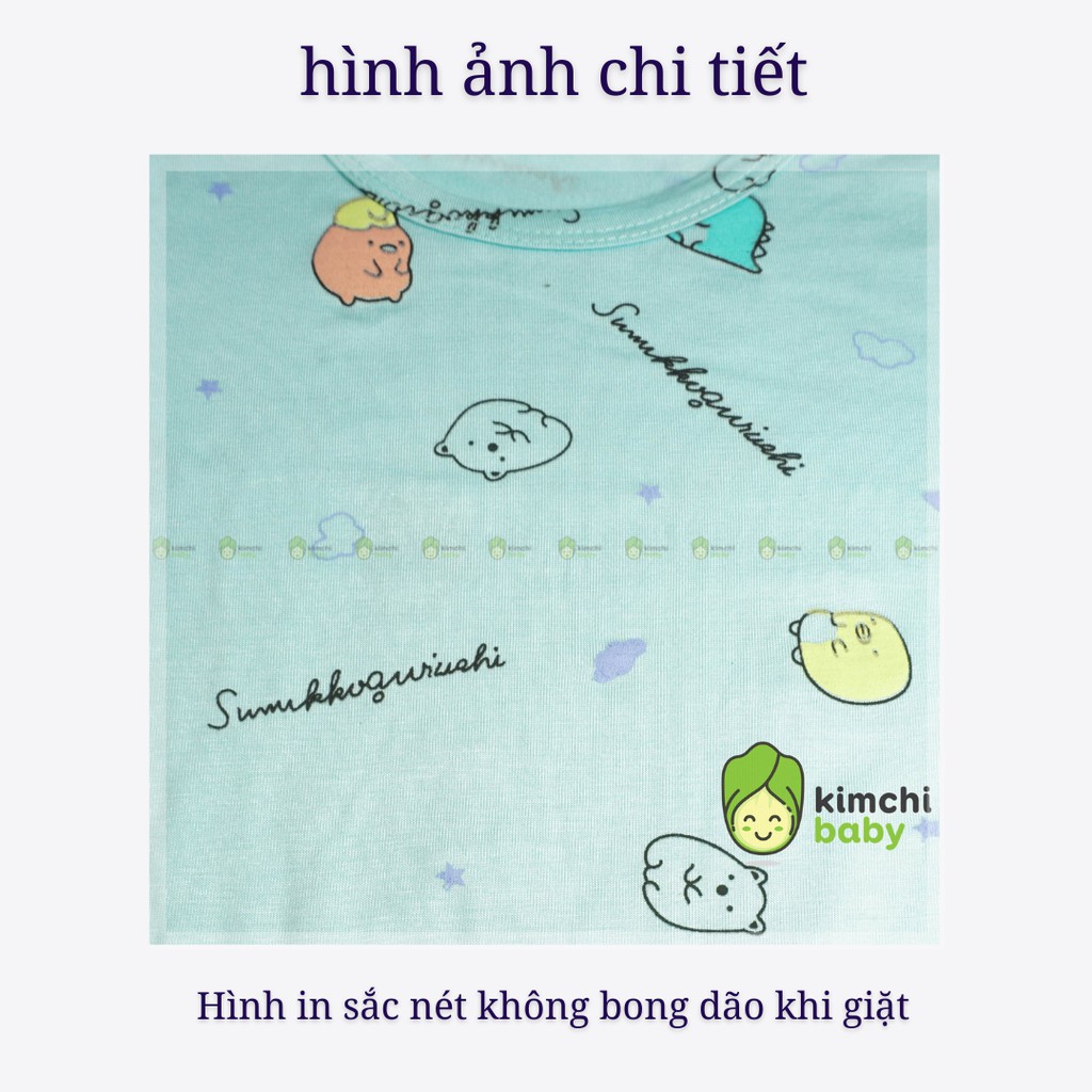 Đồ Bộ Bé Trai, Bé Gái Minky Mom Vải Thun Lạnh Họa Tiết Simsimi Gấu Khủng Long Dễ Thương, Bộ Cộc Tay Cho Bé MKM2128