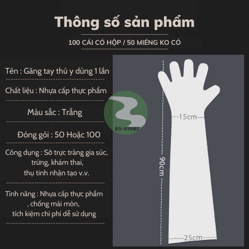 Găng tay thụ tinh nhân tạo 90Cm Nilong DN45