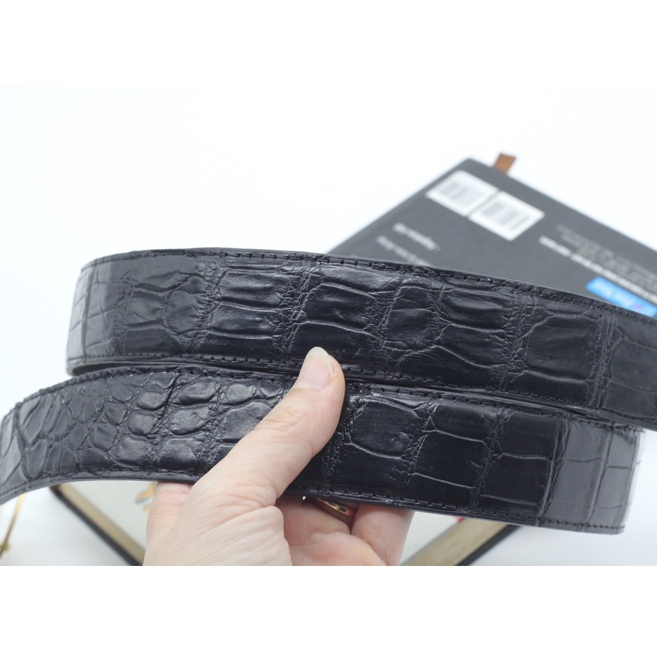 Dây Nịt Da Cá Sấu, Dây Thắt Lưng Nam Da Cá Sấu Thật Vân Bụng Sang Trọng Bản 3.4cm , Sản Phẩm Kèm Mặt Khóa BH 12 Tháng