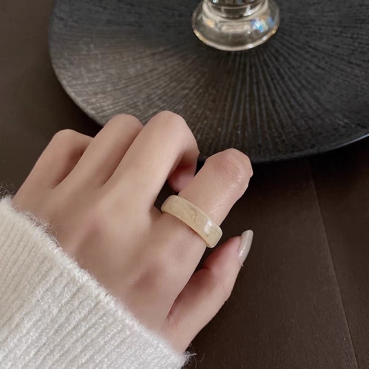 Nhẫn Bằng Acrylic Màu Sắc Tối Giản Phong Cách Hàn Quốc
