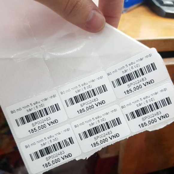 Giấy tem decal nhiệt 35x22x3tem/hàng , tem vận chuyển, nhãn mã vạch thông tin sản phẩm, giấy tem in nhiệt