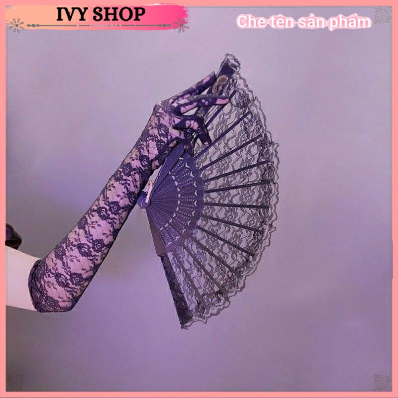 Quạt Ren Cosplay Sexy, Phụ Kiện Chụp Ảnh Cosplay Cổ Trang - Ivyshop
