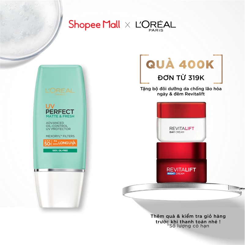 Kem chống nắng bảo vệ da L'Oreal Paris UV Perfect SPF50+ PA++++ 30ml