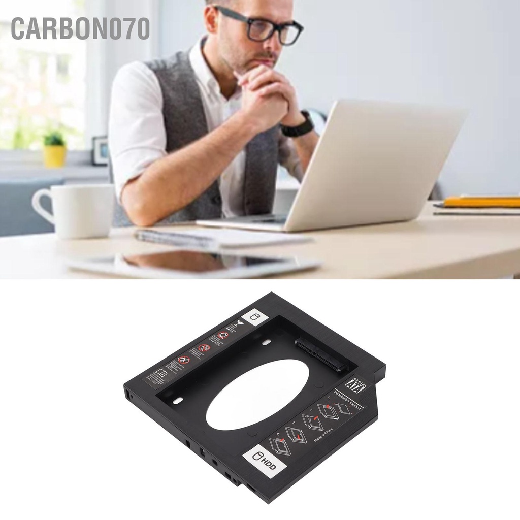 Carbon070 HDD Caddy Bay General 12 7mm 2 5 inch SATA to SSD Nắp đậy khay ổ cứng cho máy tính xách tay Khe cắm đĩa CD DVD ROM