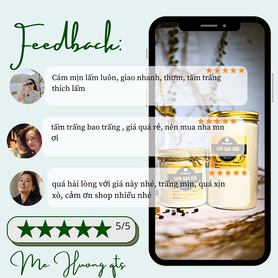 Bột cám gạo tươi nguyên chất tắm trắng đắp mặt nhà làm MỆ HƯỜNG QUẢNG TRỊ 100 gram