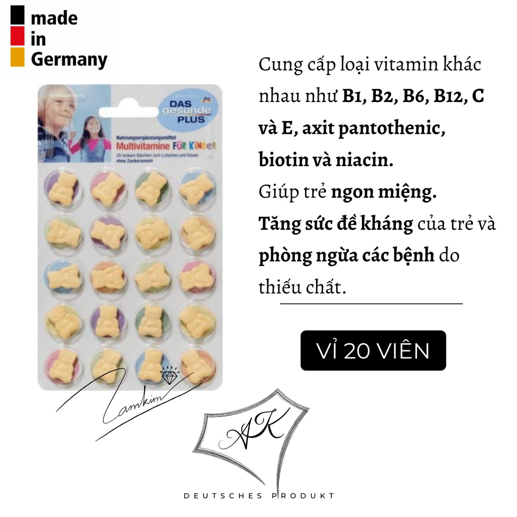 [ Hàng Đức ] Kẹo vitamin cho trẻ em Mivolis - nội địa Đức