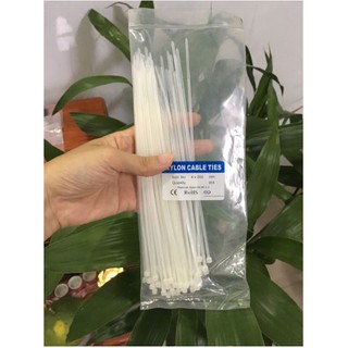 01 bao 80 dây nhựa rút PA66 chống axit, mài mòn, chịu nhiệt tốt, chống cháy cấp độ UL94V-2 (dài 20cm) màu đen/ trắng