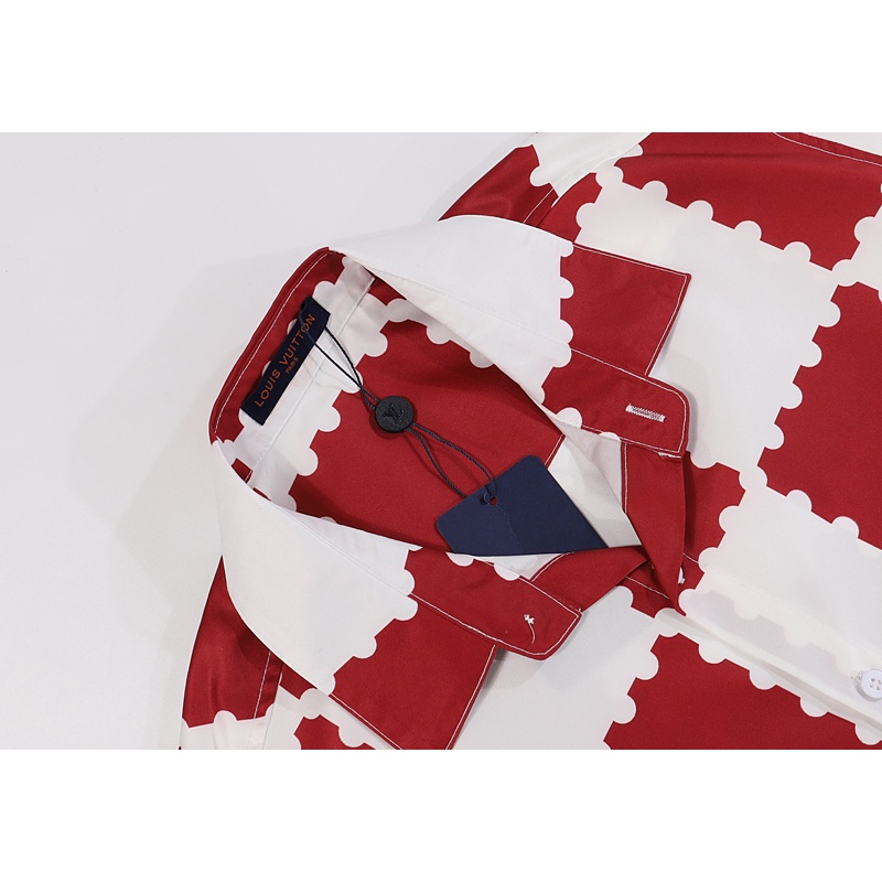 Áo thun bằng cotton ngắn tay in họa tiết lv thời trang cho nam nữ