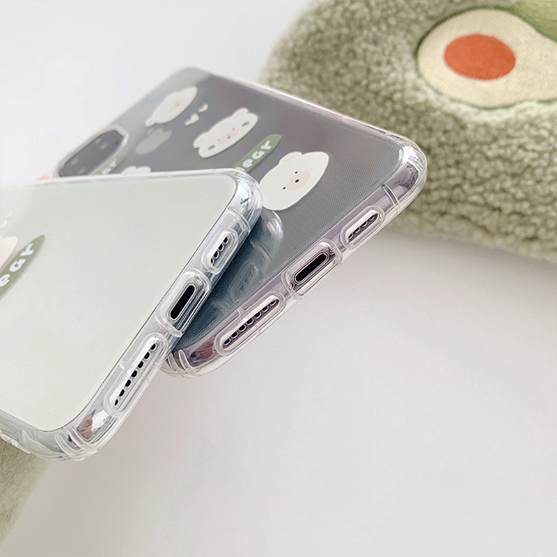 Ốp lưng iphone Ốp điện thoại bằng nhựa mềm trong suốt họa tiết gấu cho IPHONE 11PRO/XSMAX/XR/8PLUS 1 Dinuo case