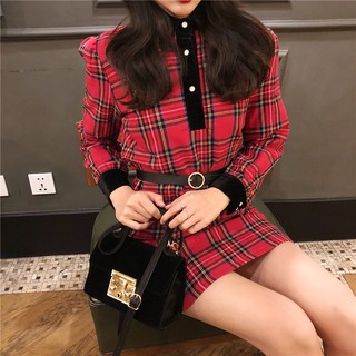 đầm ca rô Quảng Châu order  mã 234