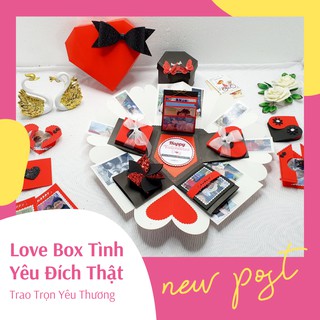 Hộp quà trái tim - love box true love 100% handmade