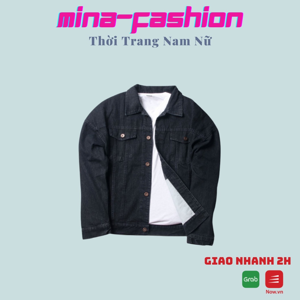 🌺FREESHIP 99K🌺️⚡Áo Khoác Jeans Kaki Dành Cho Nam Nữ AKKNA03️⚡ Mina-Fashion