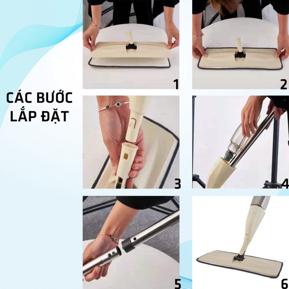 Chổi Lau Nhà Kèm Bình Phun Sương Sát Khuẩn Thông Minh Lau Cực Sạch