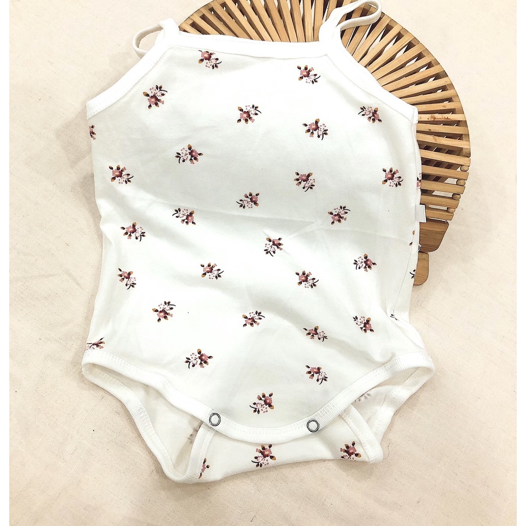 Bodysuit cho bé sơ sinh 6 tháng đến 2 tuổi giá rẻ kiểu hàn quốc chất thun cotton in hoa nhí thoáng mát mềm mịn BABY112