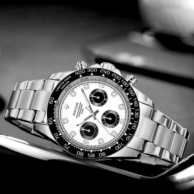 Đồng Hồ Quartz WWOOR Chống Thấm Nước Chất Liệu Thép Không Gỉ Reloj Hombre-8849
