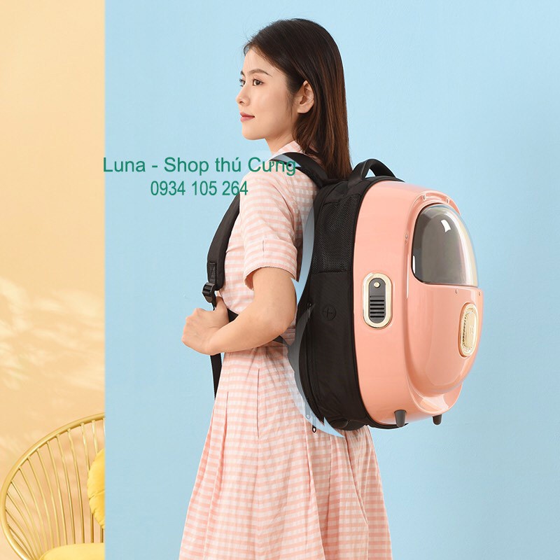 Balo phi hành gia balo vận chuyển mèo có quạt, balo vận chuyển thú cưng có quạt mát lạnh - Hoshi Pet