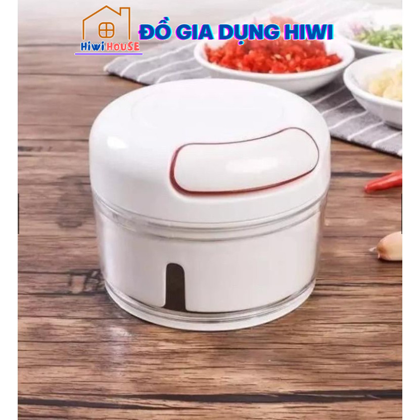 Dụng cụ xay tỏi ớt cầm tay đa năng thế hệ mới, may tỏi ớt kéo tay mẫu mới, máy xay tỏi Mini Food Chopper