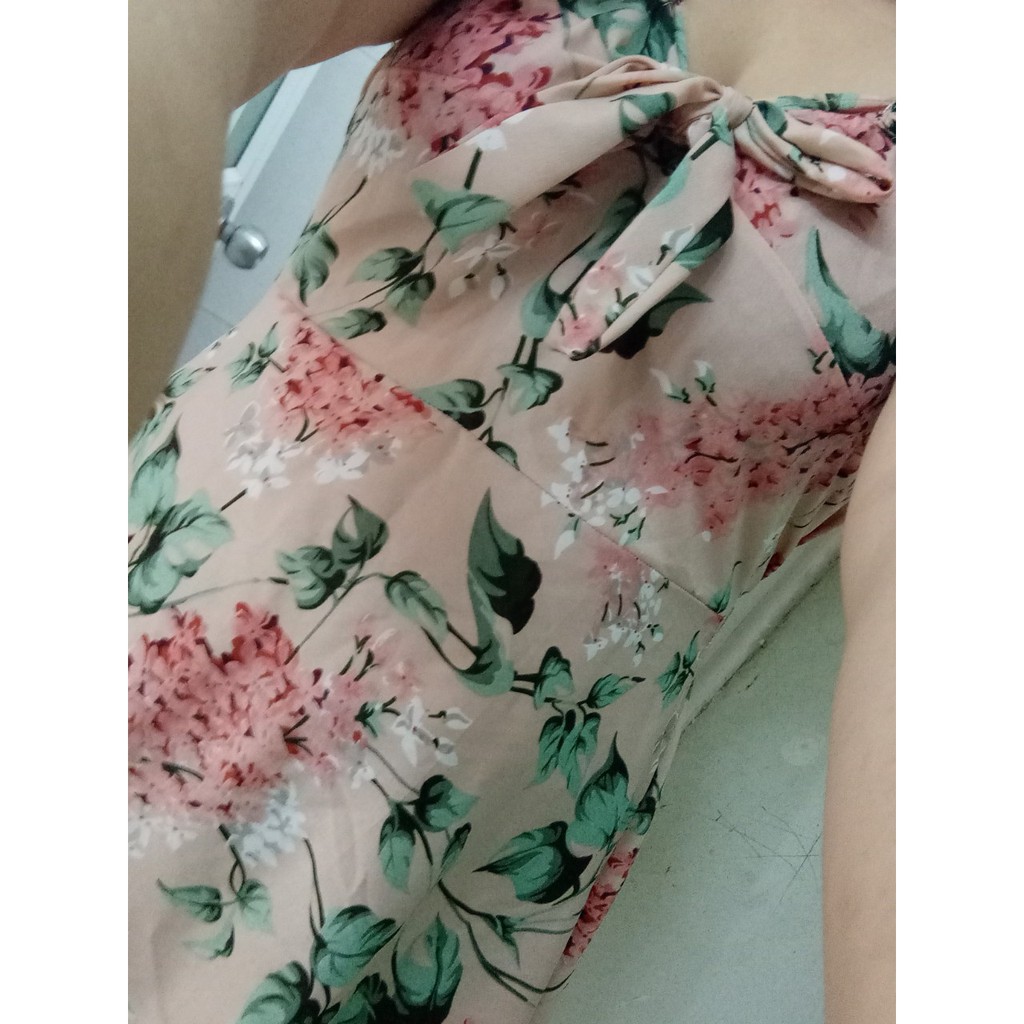 Đầm Voan Hoa cột nơ