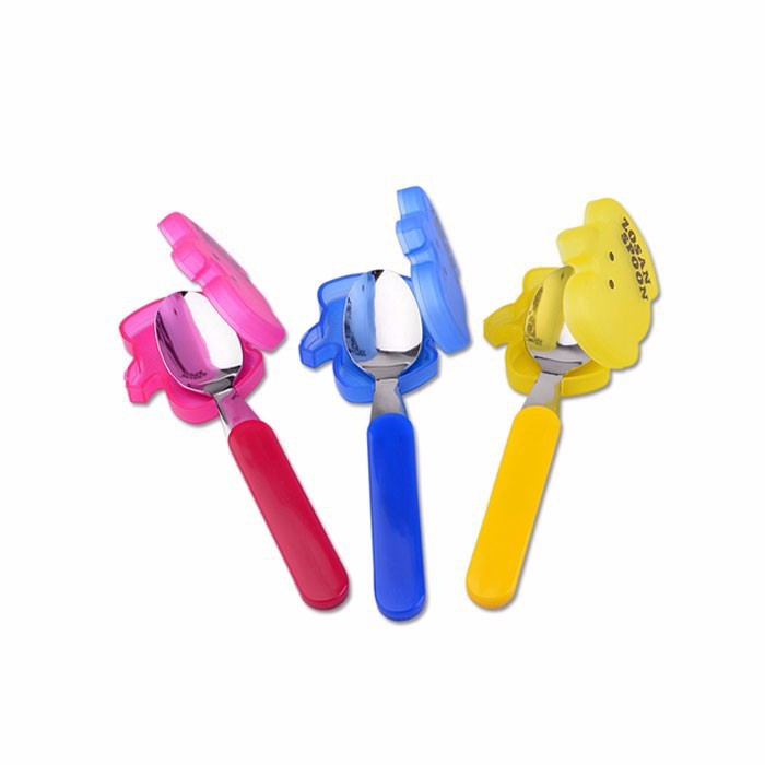 Thìa dĩa inox kèm hộp có nắp ZOSAN FORK NHẬT hình thú đáng yêu cho bé tập xúc ăn dặm