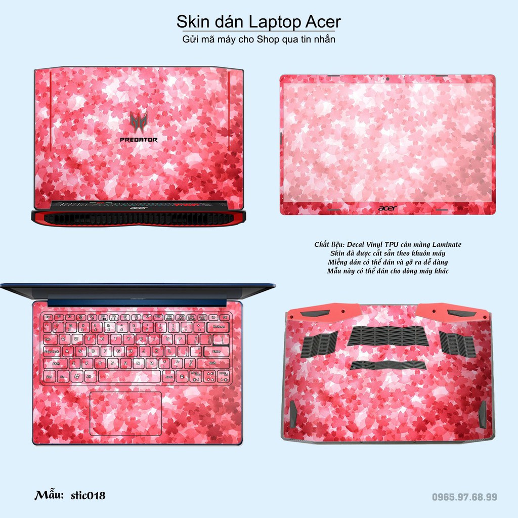 Skin dán Laptop Acer in hình Hoa văn sticker nhiều mẫu 3 (inbox mã máy cho Shop)
