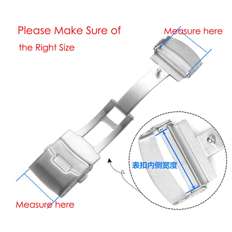 Khóa Dây Đồng Hồ Bằng Thép Không Gỉ 18mm 20mm 22mm 24mm Cho Seiko