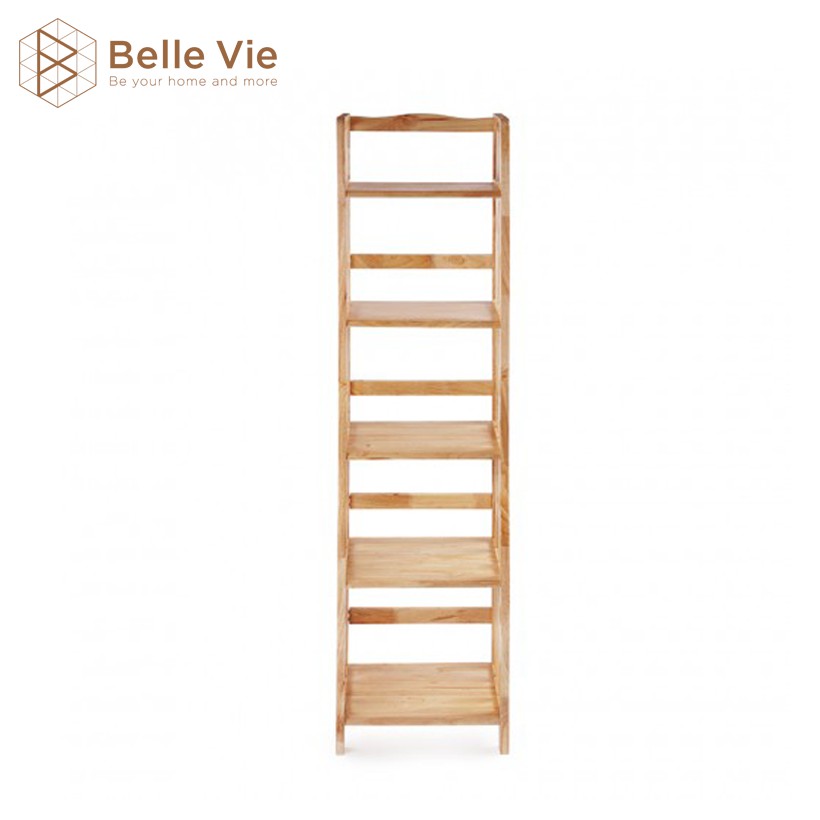 Kệ Sách 5 Tầng BELLEVIE Kệ Gỗ Decor Lắp Ráp Đơn Giản Dễ Dàng Bookshelf 5F Natural x 40Cm