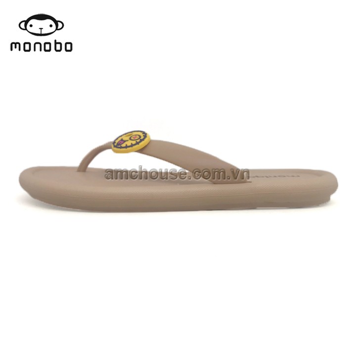 Dép Thái Lan nữ xỏ ngón đính mặt cười siêu nhẹ MONOBO - MONIGA 27S - BEIGE