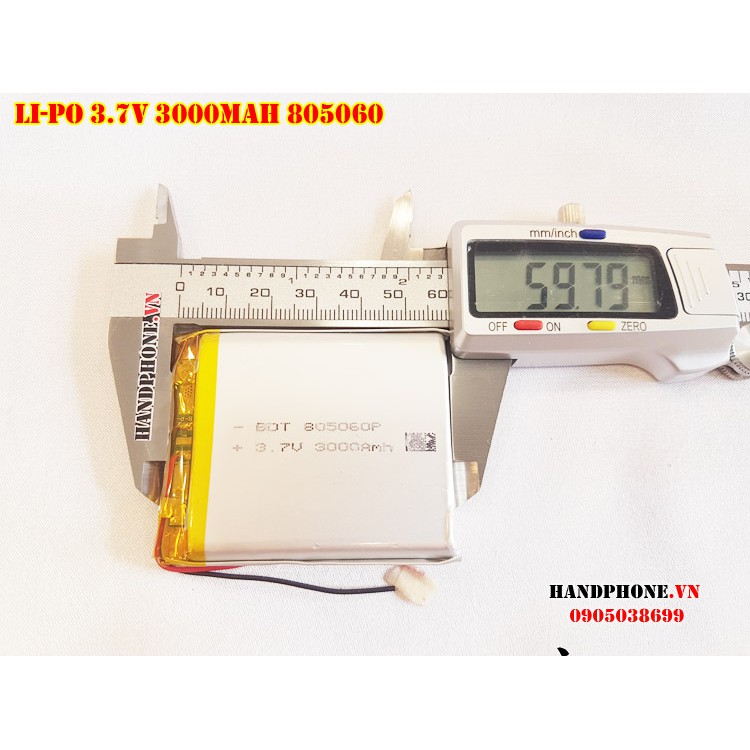 Pin Li-Po 3.7V 3000mAh 805060 755060 (Lithium Polyme)