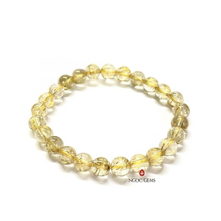 Vòng Thạch Anh Tóc Vàng 7mm Tốt cho Công Danh, Tài Lộc - Ngọc Gems