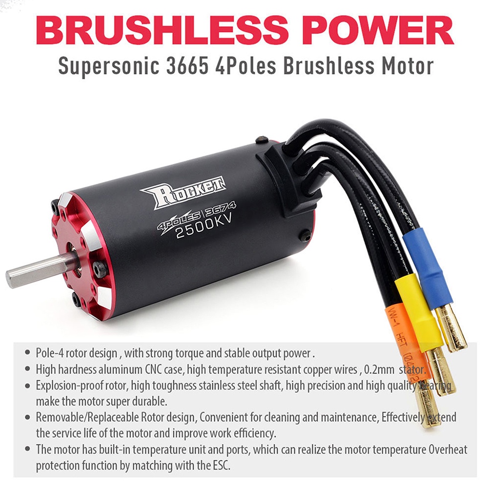 TRAXXAS TAMIYA Tên Lửa Siêu Âm Không Chổi Than 3674 2500kv 2150kv 2000kv 1650kv 1400kv w Cảm Biến Nhiệt Cho Xe Hơi Điều Khiển Từ Xa Tỉ Lệ 1 / 8 1 / 10