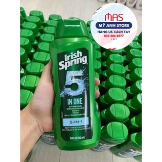 Tắm gội irish spring body wash 5 in 1