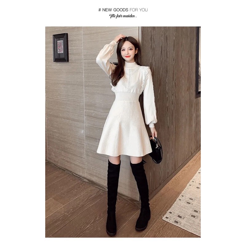 (SALE DỌN KHO) Váy len xoè hàng Quảng Châu chất dày đẹp | BigBuy360 - bigbuy360.vn