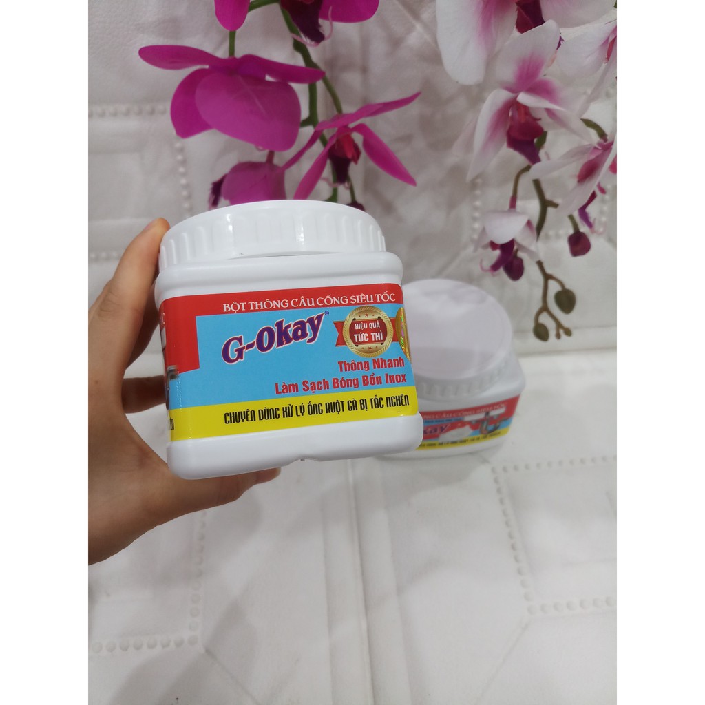 Bột thông cầu công siêu tốc G-Okay chuyên dùng cho đường ống ruột gà bị tắc nghẽn