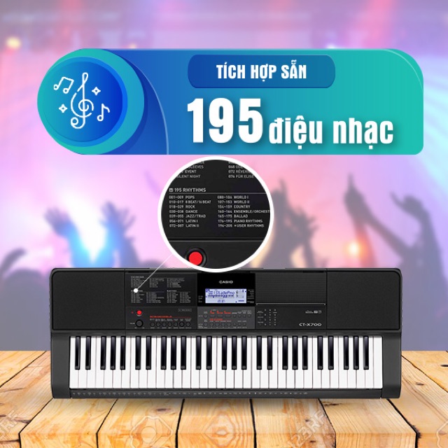 Đàn organ Casio CTX-700(ảnh thật phía sau)kèm nguồn CHÍNH HÃNG