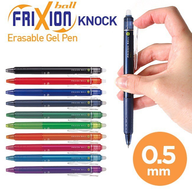 Bút bi xóa được Frixion Pilot 0.5mm - Bộ set 3 ngòi mực thay thế - Bút tím học sinh Nhật Bản