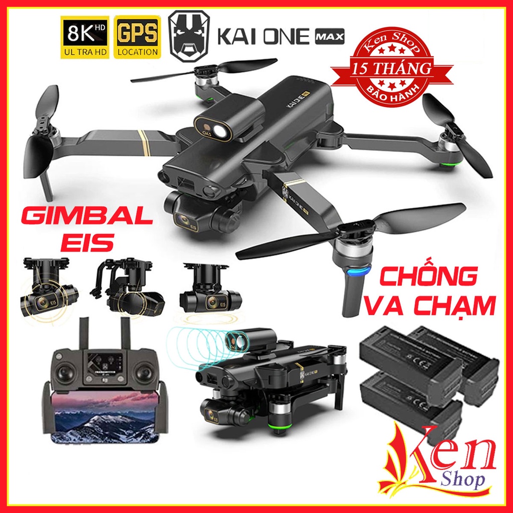 Drone GPS Camera 8K - Máy Bay Flycam Kai One Max Cảm Biến Tránh Vật Cảm - Gimbal, EIS Chống Rung