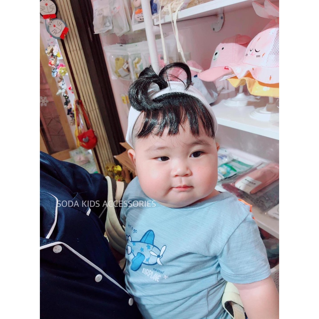 Băng đô tóc giả dễ thương cho bé trai bé gái (Ảnh thật)