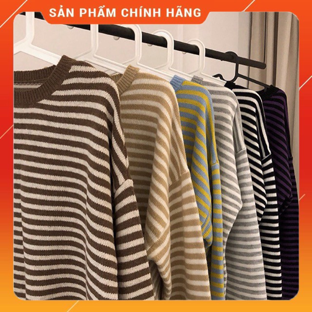 Xả hàng - ORDER Áo len kẻ ngang ulzzang - nhiều màu - có hàng Sẵn trong kho .Z11
