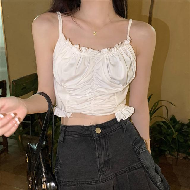 Set Áo Thun Ngắn Tay Cổ Yếm Và Chân Váy Caro Thời Trang Nữ Tính