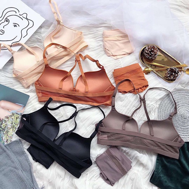 Bộ Đồ Lót Nữ Cài Trước Dây Lưới Đệm Mỏng Không Gọng CK Cao Cấp | BigBuy360 - bigbuy360.vn